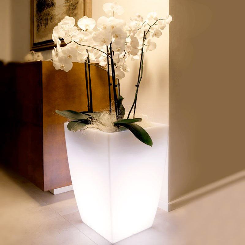 Vaso Luminoso da Giardino a LED 40x40x57 cm in Resina 5W Jasmine Bianco Neutro