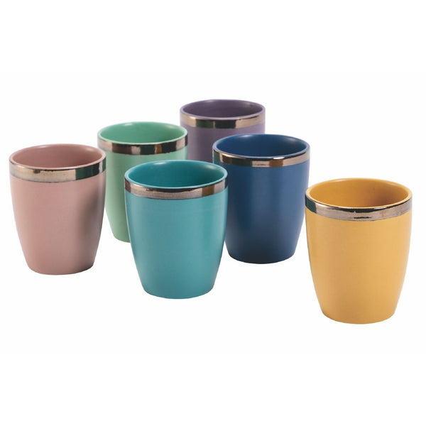acquista Set 6 Verres à Eau Naima Glam en Grès Villa d'Este Home Tivoli 6 Couleurs Différentes