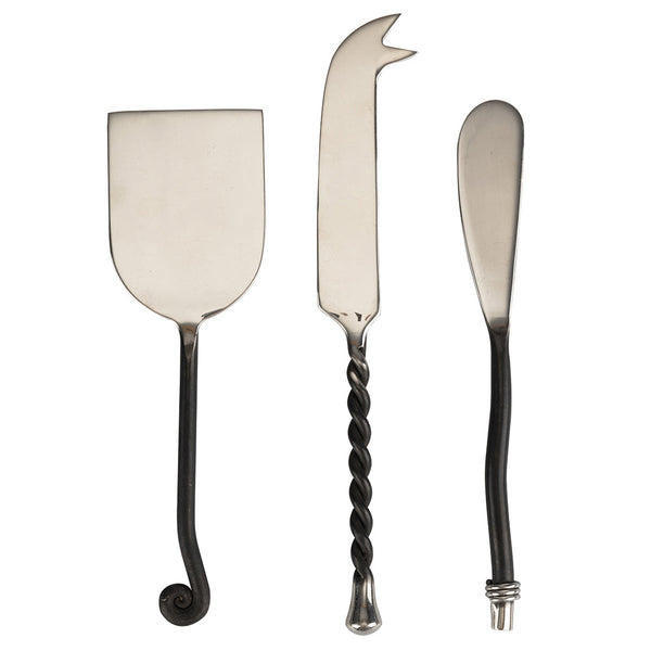 Set 3 Coltelli per Formaggio in Acciaio Lucido VdE Tivoli 1996 Materia Manici Neri acquista
