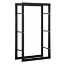 Portalegna Legnaia in Ferro 60x25x100 cm da Interno Max 100Kg  Nero