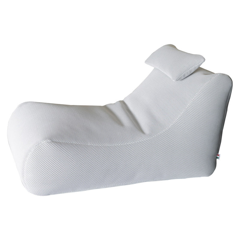 Lettino Chaise Lounge 120x70x65 cm con Cuscino in Poliestere Armonia Bianco