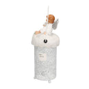 Lanterna metallo resina bianco con led angelo cm Ø11xh28/33