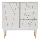 Mobletto Luxy 80x40x82,5 cm in Legno e MDF e in Ferro Bianco e Oro