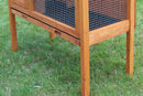 Gabbia per Conigli Conigliera da Esterno 91,5x45x70 cm Per 2-3 Conigli in Legno Naturale 