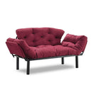 Divano letto Nitta bordeaux 190x70 cm braccioli reclinabili