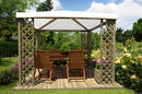 Gazebo da Giardino 300x300 cm Copertura in Telo PVC Fox JT40 Pocket in Legno Verde e Bianco