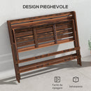 Panchina da Giardino 2 Posti 122x63x83 cm Pieghevole a Doghe in Legno di Pino Carbonizzato      