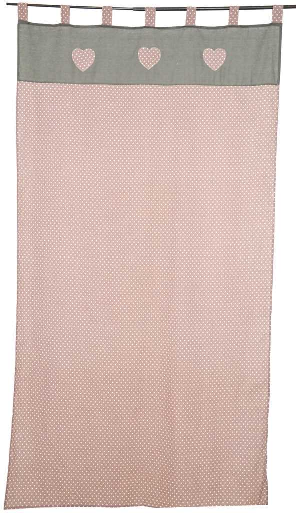 sconto Rideau rose avec décoration coeurs cm 154x 260