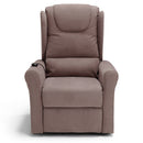 Poltrona Alzapersona Elettrica 2 motori 78x75x110 cm in Tessuto Houston Detroit Fango