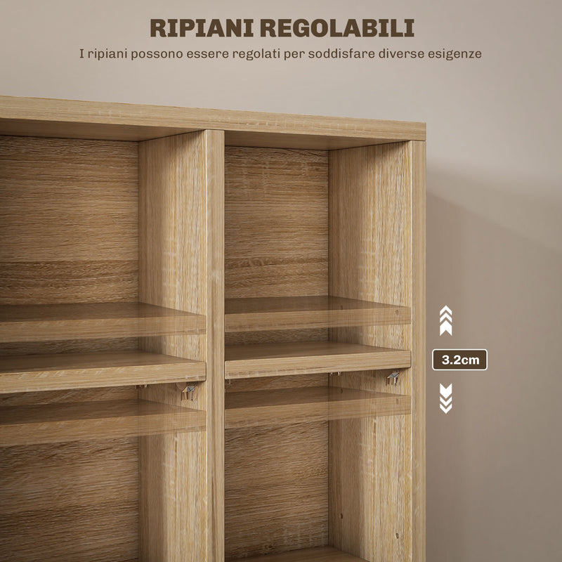 Mobile Porta CD 89x20x130.5 cm con Ripiani Regolabili per 456 CD o 336 DVD 24 Scomparti in Legno      
