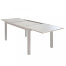 Tavolo Formentera 160/240x90x75 h cm in Alluminio Tortora