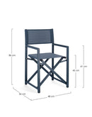 Set 2 Sedie Regista da Giardino 48x56x86h cm Taylor Navy 