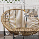 Set da Giardino 3 Pezzi con 2 Sedie con Cuscini e Tavolino a Cilindro con Piano in Vetro in Rattan PE Legno e Nero   