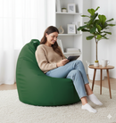 Poltrona a Sacco Pouf in Similpelle Verde