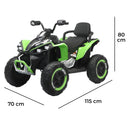 Quad Elettrico per Bambini ATV Safari Gold 24V con Telecomando Verde