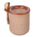 Barattolino Zucchero di Canne con Cucchiaino Ø8x11 cm 400 ml in Ceramica VdE Tivoli 1996 