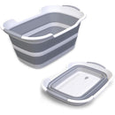 Cesto per Biancheria Richiudibile 27 Litri con Manici e Tappo in Silicone Grigio