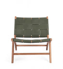 Poltrona Soggiorno 65x79x69 cm Caroline in Pelle Verde