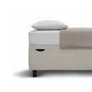 Letto 1 Piazza e Mezza Contenitore Imbottito Similpelle Tortora Boxmax Testata Flat Varie Misure