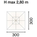 Ombrellone da Giardino Decentrato in Alluminio 3X3m con Maniglione Vorghini ConTract Ecrù