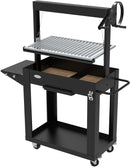 Barbecue a Legna e Carbone 80x46,5x21 cm BBQ Argentino in Acciaio Santa Maria Nero