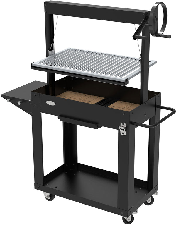 online Barbecue a Legna e Carbone 80x46,5x21 cm BBQ Argentino in Acciaio Santa Maria Nero