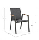 Set 4 Sedie da Giardino 59x61x88h cm con Braccioli Cameron Antracite