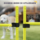 Set 4 Ostacoli Agility Dog per Addestramento Cani ad Altezza Regolabile con Borsa da Trasporto Giallo      