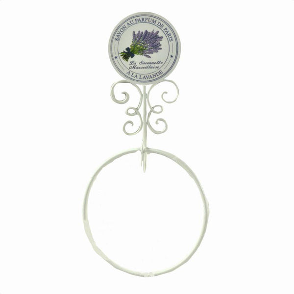 prezzo Portasciugamani ad Anello 19,5x6xh38 cm in Metallo Lavanda Bianco