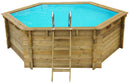 Piscina Esagonale Fuori Terra Ø360x117 cm in Legno