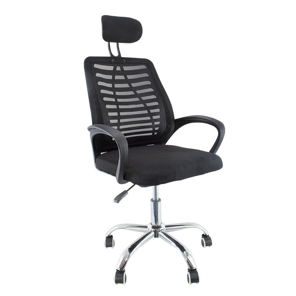 online Chaise de bureau de direction avec appui-tête et accoudoirs Noir