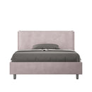 Letto Matrimoniale Francese Imbottito in Microfibra Appia Large Glicine Varie Misure