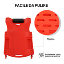 Carrello da Meccanico 100x48x12 cm con Poggiatesta Imbottito e 2 Vassoi Laterali in Plastica Rosso 