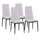 Lot de 4 chaises 42x52x98 cm en tissu Milano gris clair