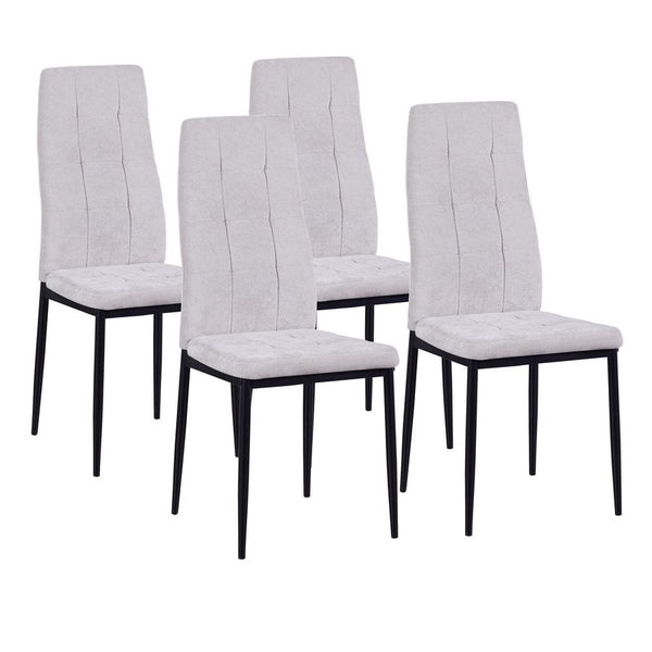 online Lot de 4 chaises 42x52x98 cm en tissu Milano gris clair
