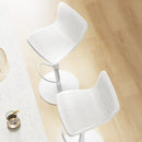 Set 2 Sgabelli da Bar con Schienale Altezza Regolabile 76,5-97,5 cm in PP Bianco