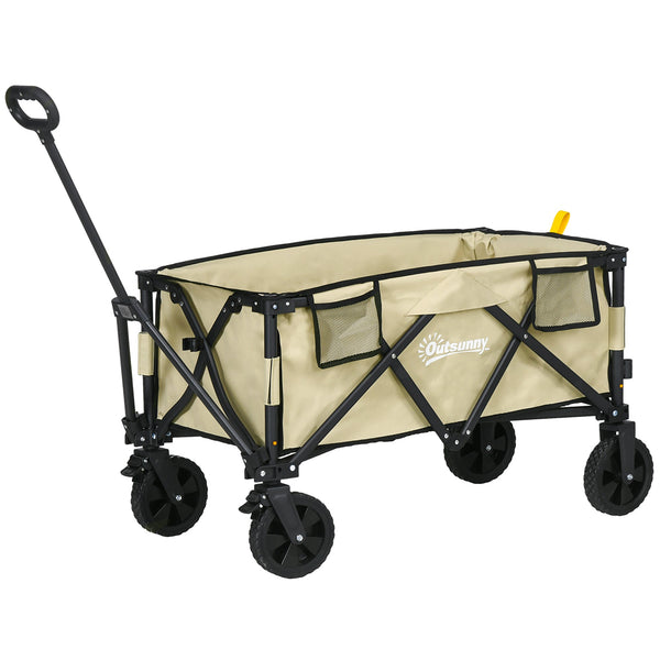 Carrello da Giardino Pieghevole 78L 105x52x70-110 cm in Acciaio Tessuto Oxford e Plastica Cachi prezzo