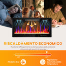 Camino Elettrico da Incasso o a Parete 91,4x9,4x47 cm con Temperatura Regolabile in Acciaio e Vetro Nero      