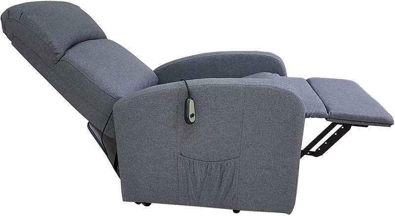 Poltrona Alzapersona Elettrica 1 Motore 65x75x101 cm in Tessuto Grigia