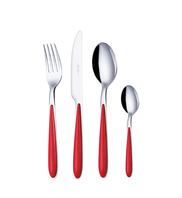 Servizio Set di Posate 24 Pezzi in Acciaio Eme Caribe Rosso 11 online
