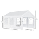 Tendostruttura per Feste Matrimonio in Acciaio Impermeabile Bianco 6x4x2.8m 