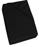 Lenzuolo Sotto con Angoli ed Elastico Tinta Unita Nero