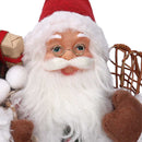 Babbo natale in tessuto verde e rosso cm xh30