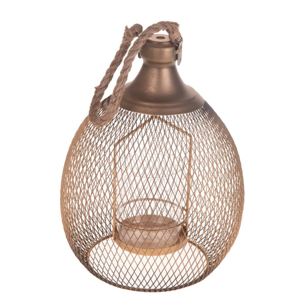 online Lampada Lanterna Decorativa 29,5 cm in Metallo e Vetro Oro