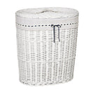 Cesto Portabiancheria 51x38x57 cm in Vimini con Coperchio e Sacco Interno Bianco
