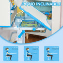 Banco Scuola per Bambini Regolabile con Luce LED Leggio e Portapenne Azzurro   