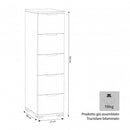 Cassettiera 5 Cassetti Naturale 45x38x85 h cm in Truciolare bilaminato Marrone chiaro