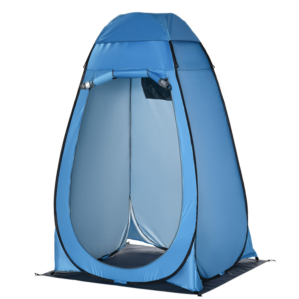 Tenda da Doccia Pop Up Impermeabile 126x124x189 cm con Porta a Cerniera Blu sconto