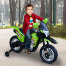 Moto Motocicletta Elettrica per Bambini 6V Kidfun Motocross Enduro Verde