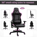 Sedia da Gaming Ergonomica 72x54x126-136 cm in PVC  Nera e Viola